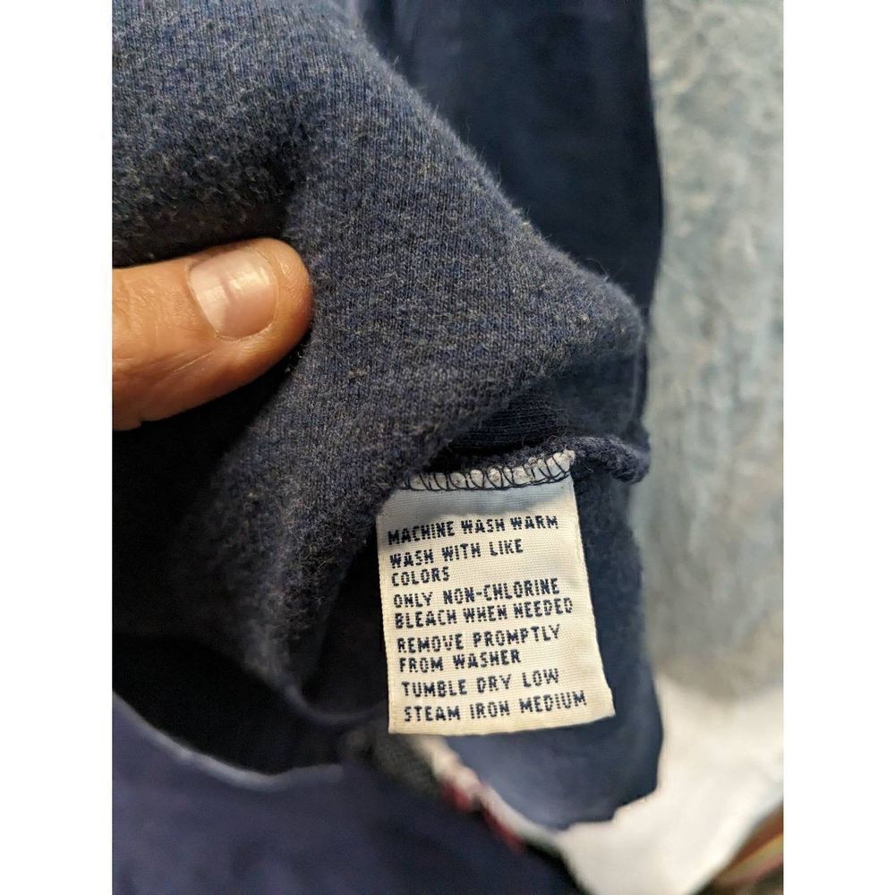 Polo by Ralph Lauren Quarter Zip 100% Cotton Pullover Sweater Navy L Large Mens - Picture 5 of 7